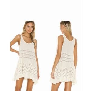 Intimately Free People Voile and Lace Trapeze White Mini Dress Size XS